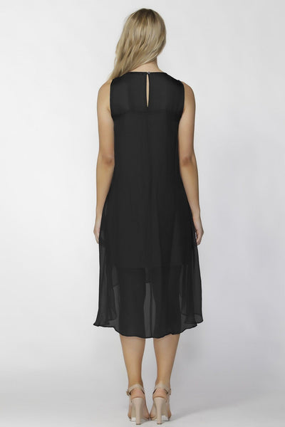 Fate + Becker Aliza Party Dress in Black Sheer Silk - Hey Sara