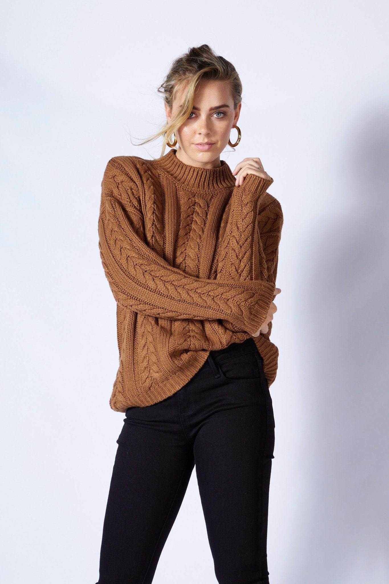 Fate + Becker Be With Me Jumper in Chocolate - Hey Sara