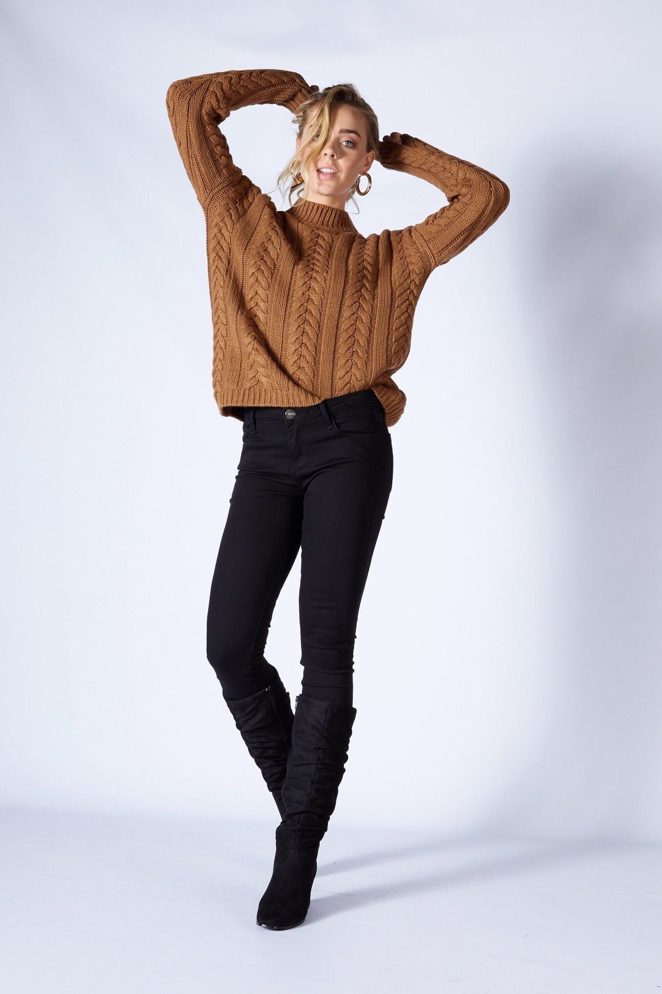 Fate + Becker Be With Me Jumper in Chocolate - Hey Sara