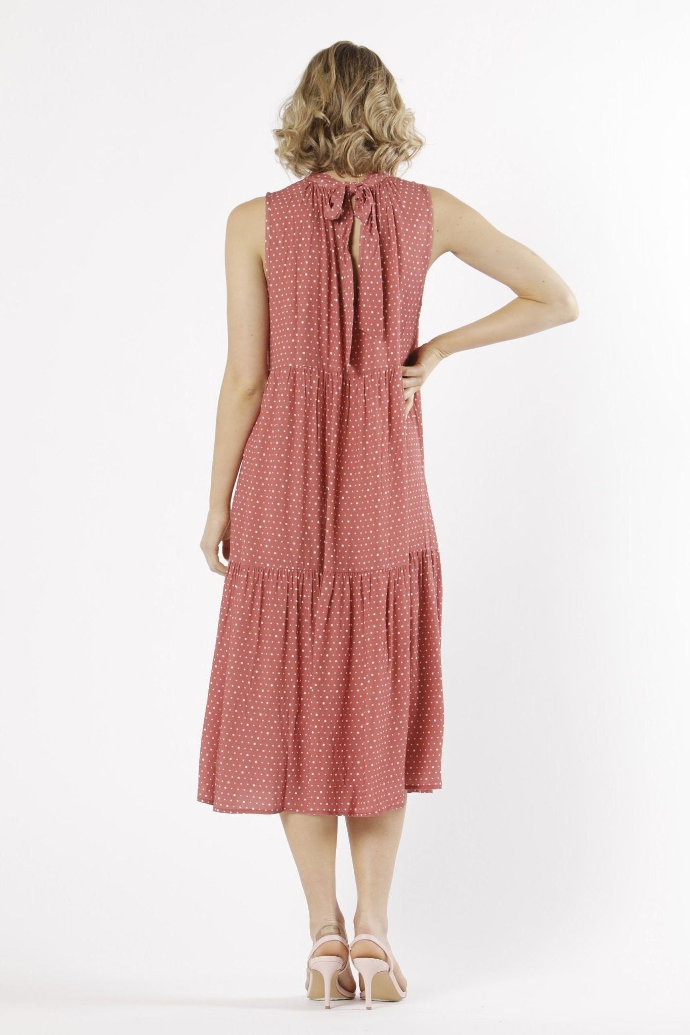 Fate + Becker Casablanca Midi Dress in Berry Spot - Hey Sara