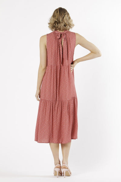 Fate + Becker Casablanca Midi Dress in Berry Spot - Hey Sara