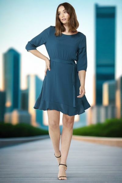 Fate + Becker Dare Tie Waist Dress in Sapphire Blue - Hey Sara