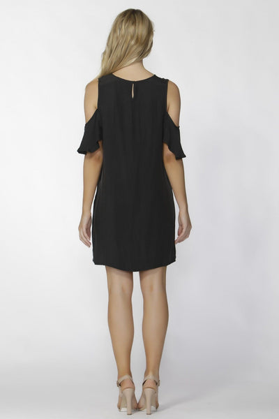 Fate + Becker Darinna Cold Shoulder Dress in Black Antique - Hey Sara