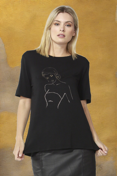 Fate + Becker Eden Tee in Black Magic - Hey Sara
