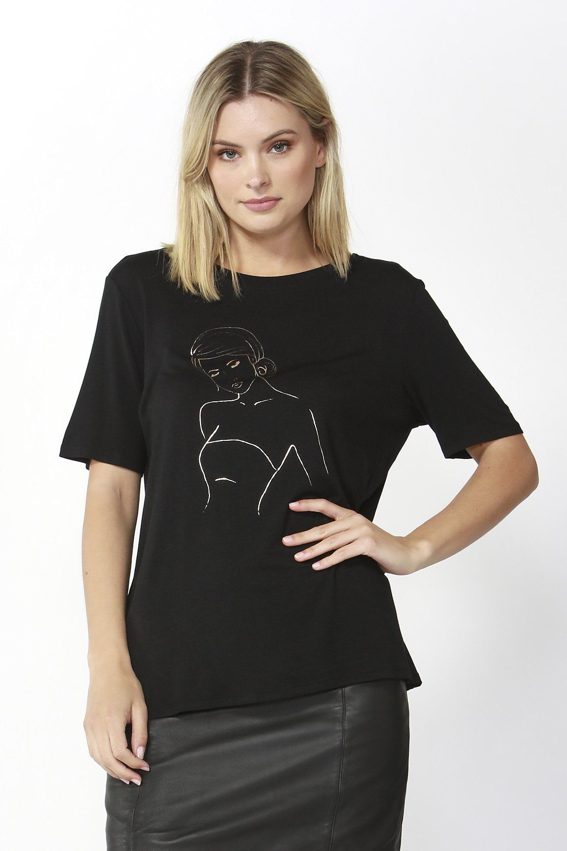 Fate + Becker Eden Tee in Black Magic - Hey Sara