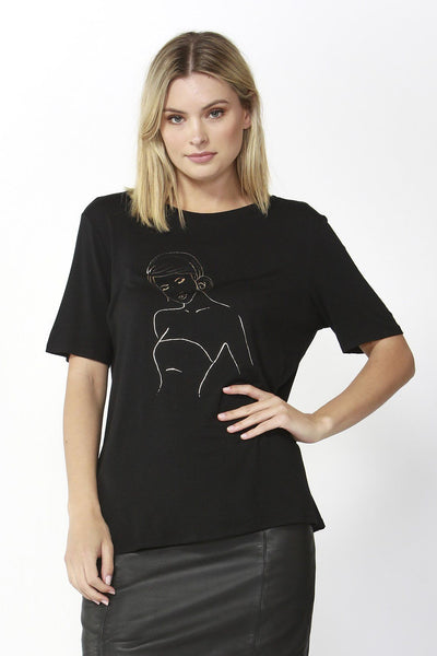 Fate + Becker Eden Tee in Black Magic - Hey Sara