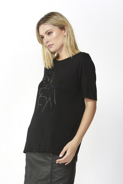 Fate + Becker Eden Tee in Black Magic - Hey Sara