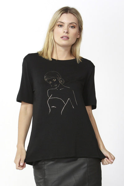 Fate + Becker Eden Tee in Black Magic - Hey Sara