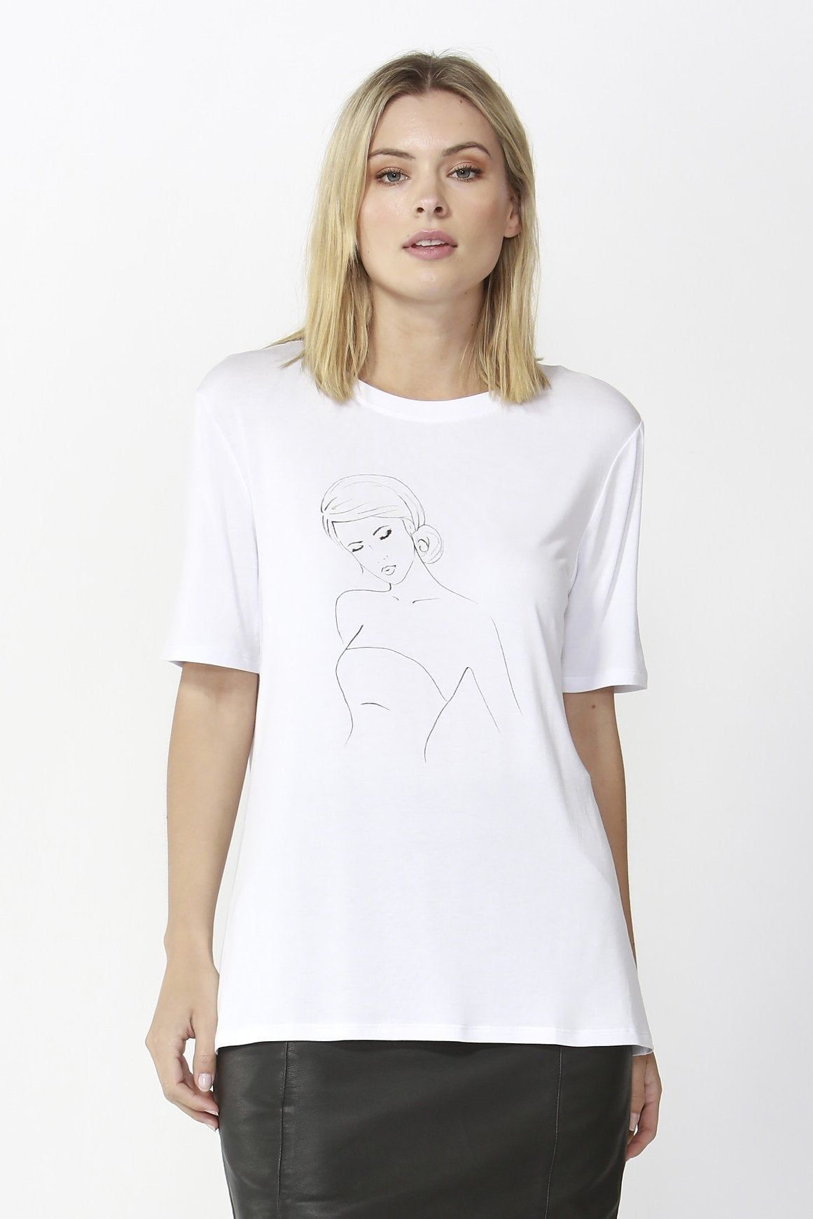 Fate + Becker Eden Tee in Pearl White - Hey Sara