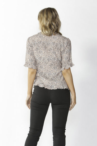 Fate + Becker Lisbon Wrap Top in Nude Leopard Print - Hey Sara