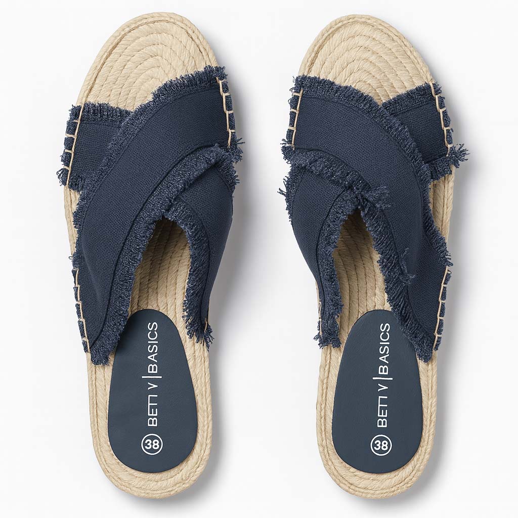 Betty Basics Seeker Espadrille Slide in Navy