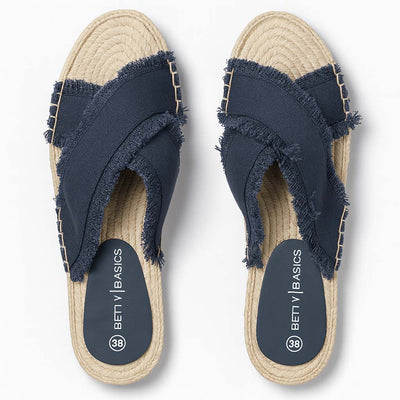 Betty Basics Seeker Espadrille Slide in Navy