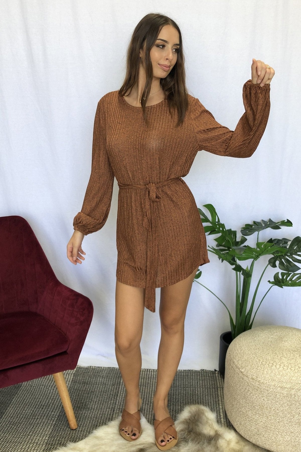 lioness brown tie dress Lioness About A Girl Maxi (Chocolate)