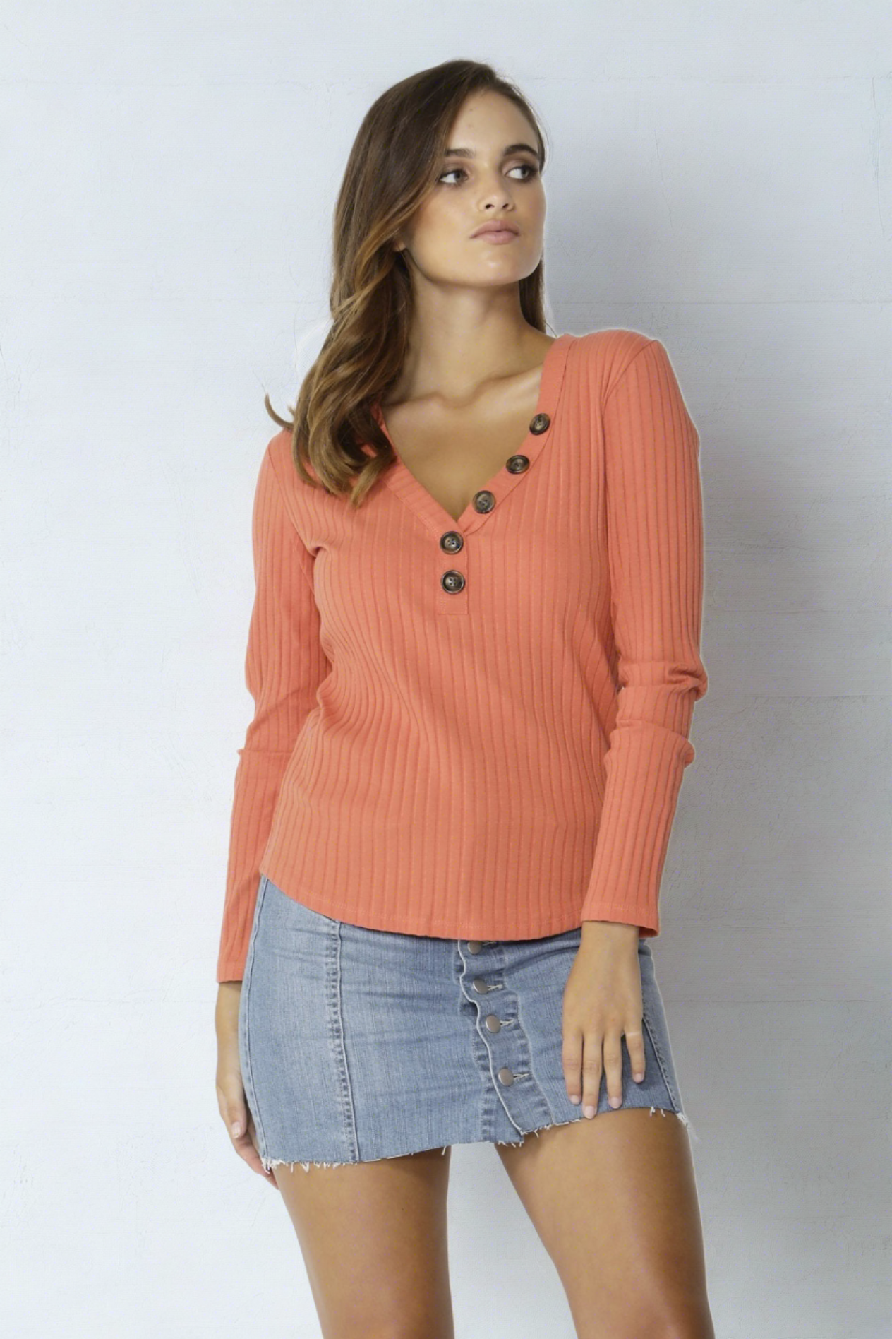 Dream Chaser Button Top in Amber | SASS | Hey Sara