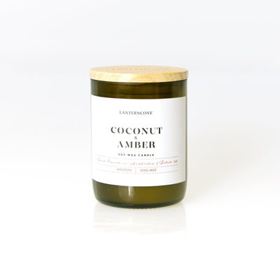 Lantern Cove Jade Coconut and Amber 9oz Soy Candle - Hey Sara