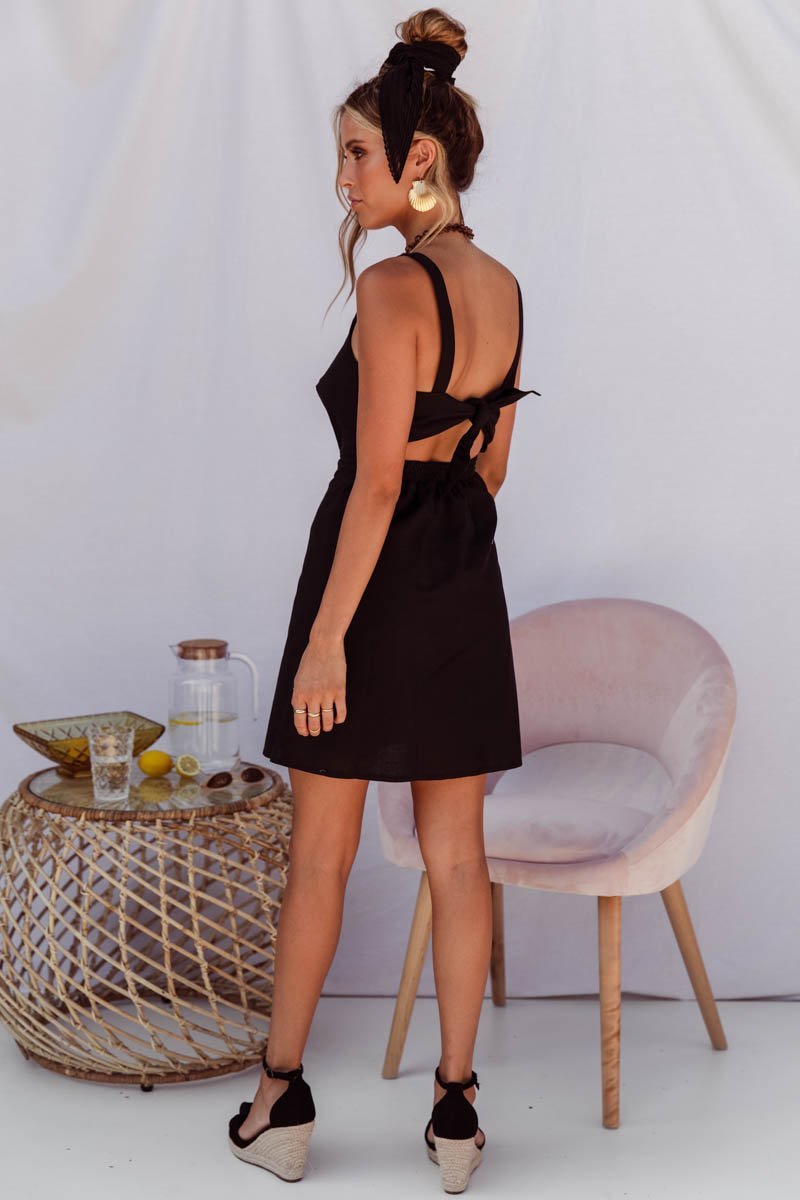 Emelda Mini Dress in Black | SNDYS | Hey Sara